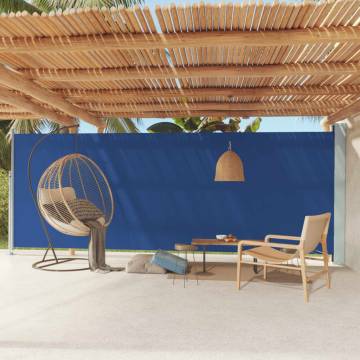 Patio Retractable Side Awning 200x600 cm - Blue | Hipomarket