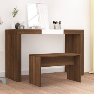 Dressing Stool Brown Oak 70x35x45 cm | Hipomarket UK