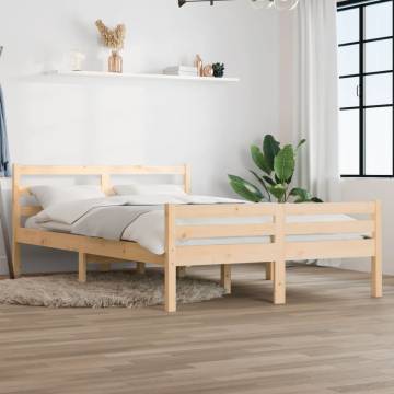 Solid Wood Bed Frame 140x200 cm - Modern & Sturdy Design