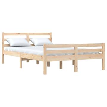 Solid Wood Bed Frame 140x200 cm - Modern & Sturdy Design