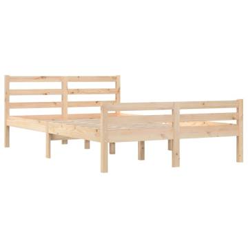 Solid Wood Bed Frame 140x200 cm - Modern & Sturdy Design