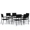 7 Piece Black Garden Dining Set - Stylish & Durable