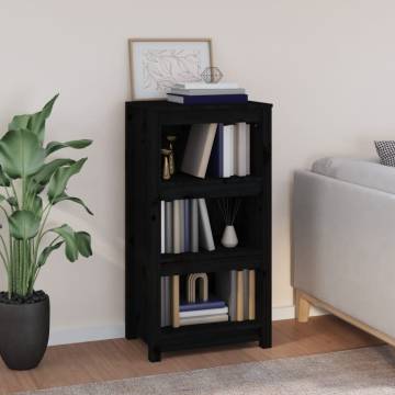 Book Cabinet Black 50x35x97 cm - Solid Pine Wood Storage