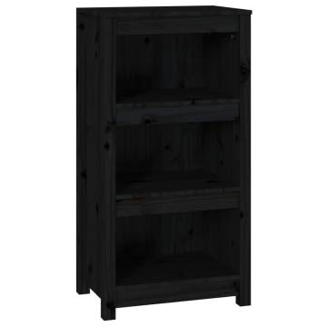 Book Cabinet Black 50x35x97 cm - Solid Pine Wood Storage