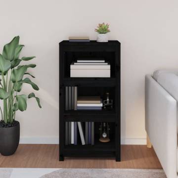 Book Cabinet Black 50x35x97 cm - Solid Pine Wood Storage