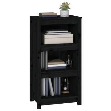 Book Cabinet Black 50x35x97 cm - Solid Pine Wood Storage