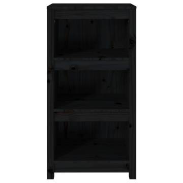 Book Cabinet Black 50x35x97 cm - Solid Pine Wood Storage