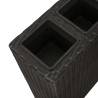 Garden Raised Bed with 4 Pots - Poly Rattan Black