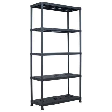 Storage Shelf Rack Black 260 kg | Durable 90x40x180 cm