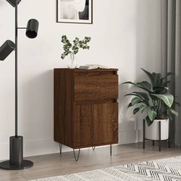 Stylish Brown Oak Sideboard - 40x35x70 cm Engineered Wood