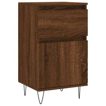 Stylish Brown Oak Sideboard - 40x35x70 cm Engineered Wood