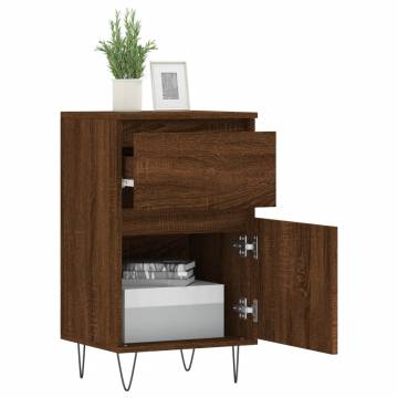 Stylish Brown Oak Sideboard - 40x35x70 cm Engineered Wood