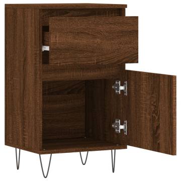 Stylish Brown Oak Sideboard - 40x35x70 cm Engineered Wood