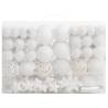 111 Piece White Christmas Bauble Set - Shatterproof & Stylish