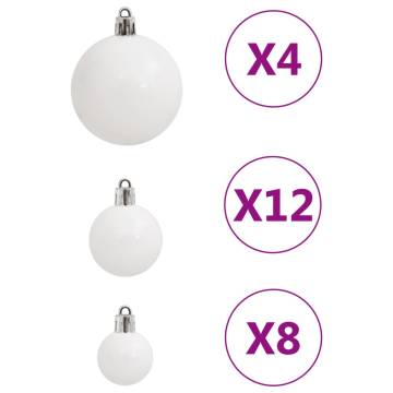 111 Piece White Christmas Bauble Set - Shatterproof & Stylish