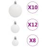 111 Piece White Christmas Bauble Set - Shatterproof & Stylish