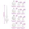 111 Piece White Christmas Bauble Set - Shatterproof & Stylish