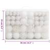 111 Piece White Christmas Bauble Set - Shatterproof & Stylish