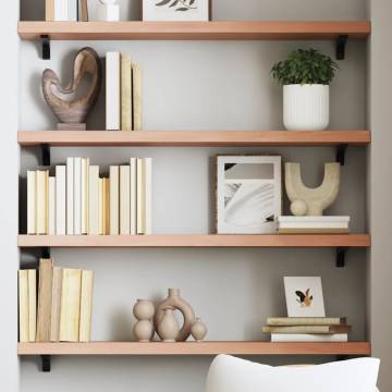 Light Brown Wall Shelf - Solid Oak, 100x20x4 cm | Hipomarket