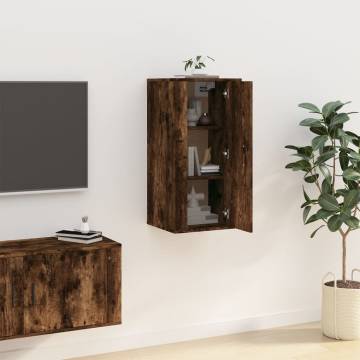 Wall Mounted TV Cabinet Smoked Oak - Stylish & Functional