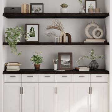 Wall Shelf Dark Brown - Solid Oak Wood, 160x50 cm | HipoMarket