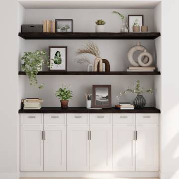 Wall Shelf Dark Brown - Solid Oak Wood, 160x50 cm | HipoMarket