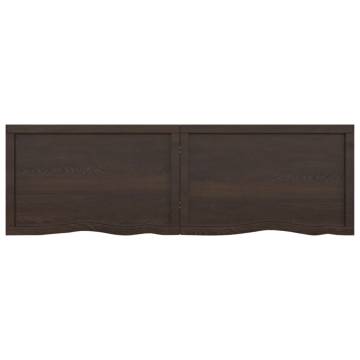 Wall Shelf Dark Brown - Solid Oak Wood, 160x50 cm | HipoMarket