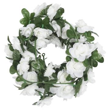 Artificial Flower Garlands 6 pcs White 240 cm - Hipomarket