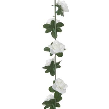 Artificial Flower Garlands 6 pcs White 240 cm - Hipomarket