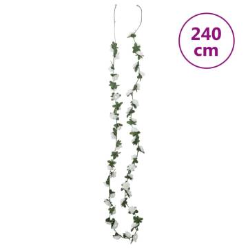 Artificial Flower Garlands 6 pcs White 240 cm - Hipomarket