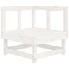 Stylish White Corner Sofa with Cushions - Solid Pine Wood