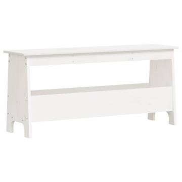 Hall Bench White 100x28x45 cm - Solid Pine Wood Storage