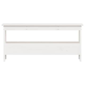 Hall Bench White 100x28x45 cm - Solid Pine Wood Storage