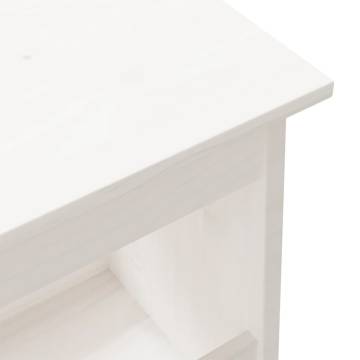 Hall Bench White 100x28x45 cm - Solid Pine Wood Storage