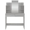 Elegant Grey Sonoma Dressing Table with Mirror - 96x39x142 cm