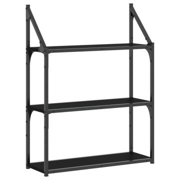 3-Tier Wall Shelf Black 60x21x78.5 cm | Stylish Storage Solution