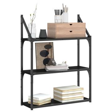 3-Tier Wall Shelf Black 60x21x78.5 cm | Stylish Storage Solution