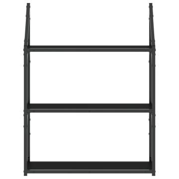 3-Tier Wall Shelf Black 60x21x78.5 cm | Stylish Storage Solution