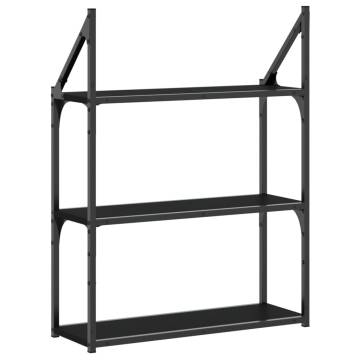 3-Tier Wall Shelf Black 60x21x78.5 cm | Stylish Storage Solution