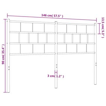 Stylish White Metal Headboard - 140 cm for Your Bedroom