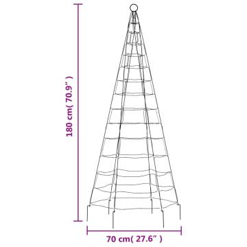 200 LEDs Colorful Christmas Tree Light for Flagpole - 180 cm