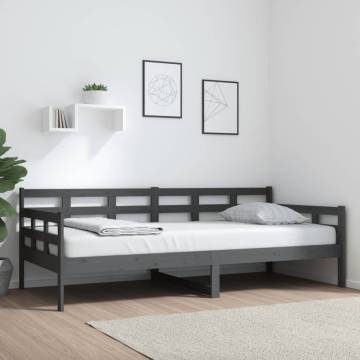 Day Bed Grey Solid Wood Pine 90x200 cm - HipoMarket