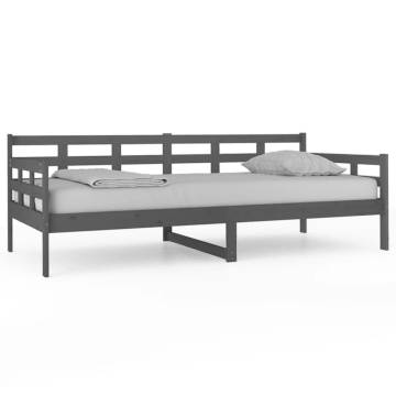 Day Bed Grey Solid Wood Pine 90x200 cm - HipoMarket