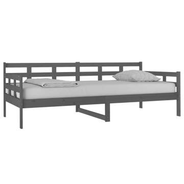 Day Bed Grey Solid Wood Pine 90x200 cm - HipoMarket