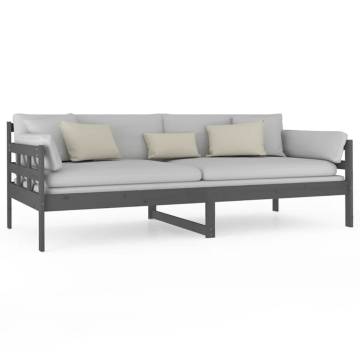 Day Bed Grey Solid Wood Pine 90x200 cm - HipoMarket