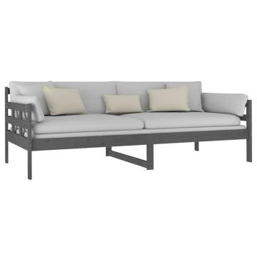 Day Bed Grey Solid Wood Pine 90x200 cm - HipoMarket