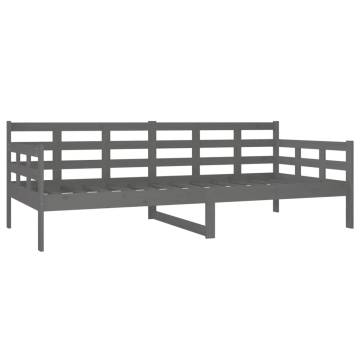 Day Bed Grey Solid Wood Pine 90x200 cm - HipoMarket