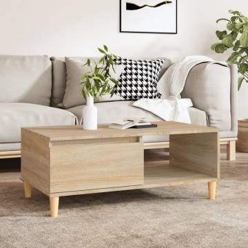 Coffee Table Sonoma Oak - Scandinavian Style & Storage