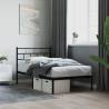 Metal Bed Frame with Headboard Black 80x200 cm Colour black Size 80 x 200 cm Model with headboard 