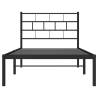 Metal Bed Frame with Headboard - Black 80x200 cm | Hipo Market